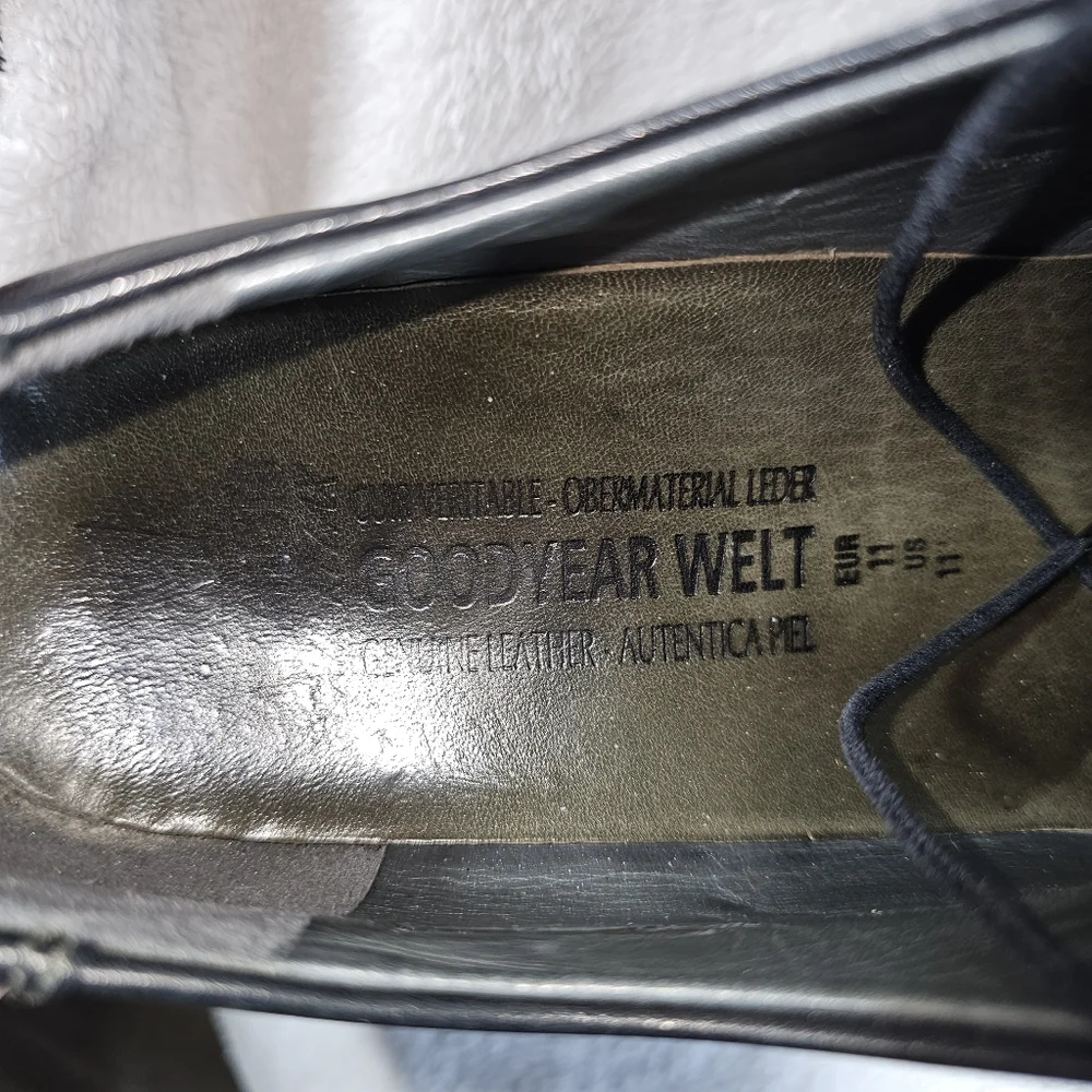 Mephisto Oxford Shoes Mens 11.5 Black  Leather Janeiro Comfort Square Toe. - Picture 10 of 14